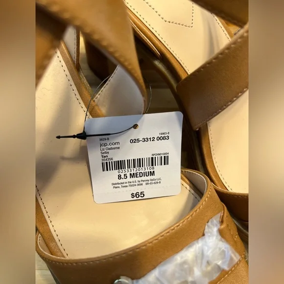 Liz Claiborne women’s tan Selby heeled sandals, size 8.5 - Picture 7 of 10